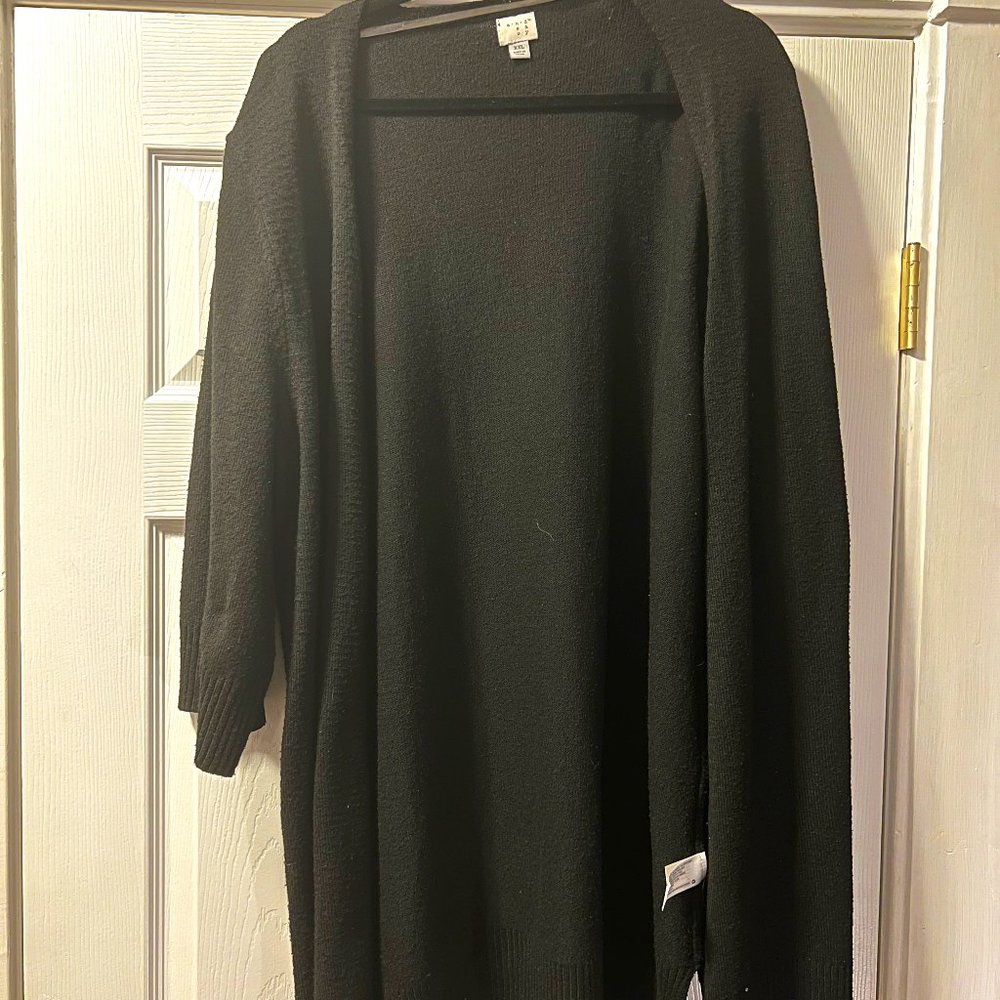 a-new-day Women's Open Front Black Cardigan - XXL